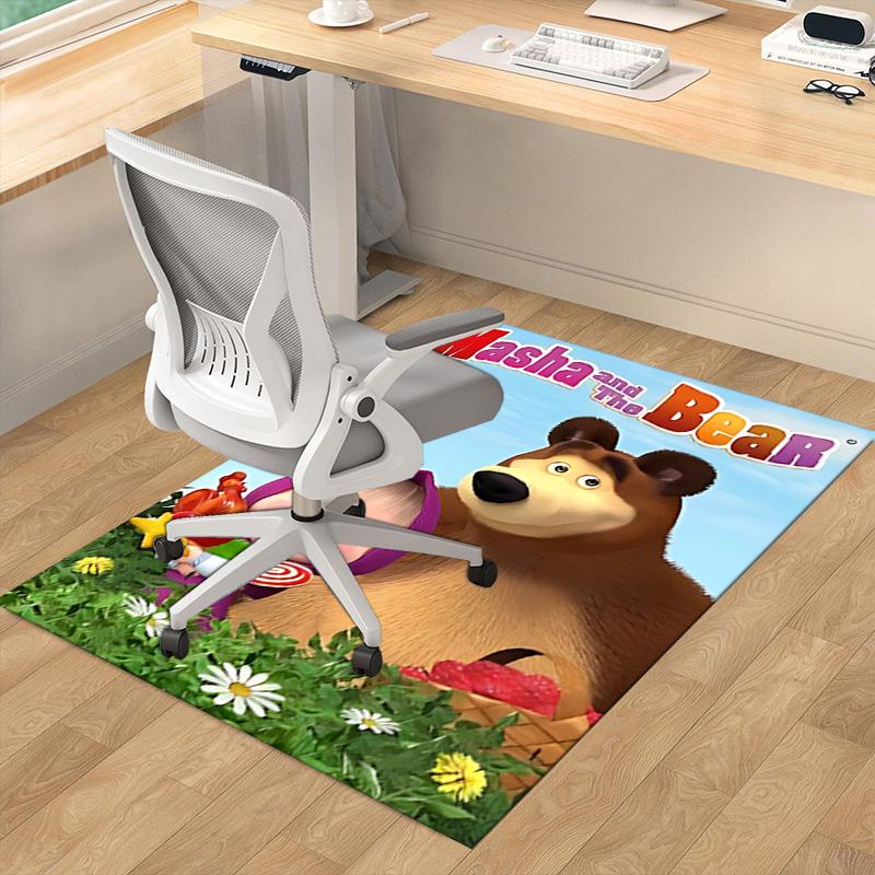Masha Bear Adventure Carpet For Playroom Bedroom Living Room Sofa Home Decorkids Game Area Rug Nonslip Floor Mat