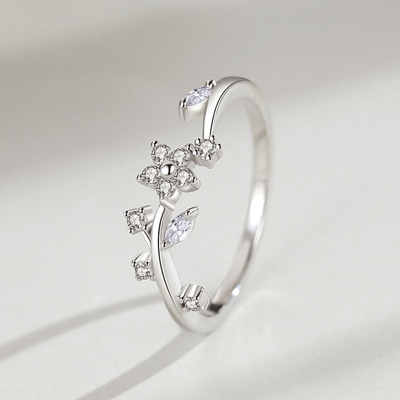 Tancise Klassisk 925 Sterling Sølv Zircon Ring Dame Smykker Bryllup Løfte Party Gift