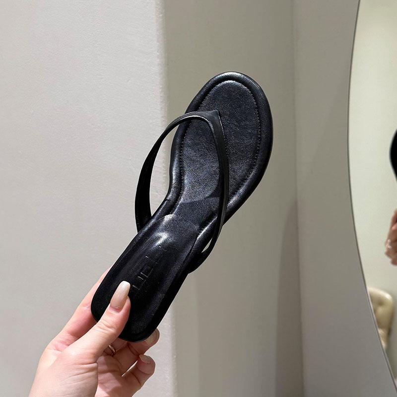 Fashion Fashion Flock Women Wedges Slippers Sandals Shoes Female Slides Spring Summer Round Toe Ladies Wedges Heeled Slippers Flip flops