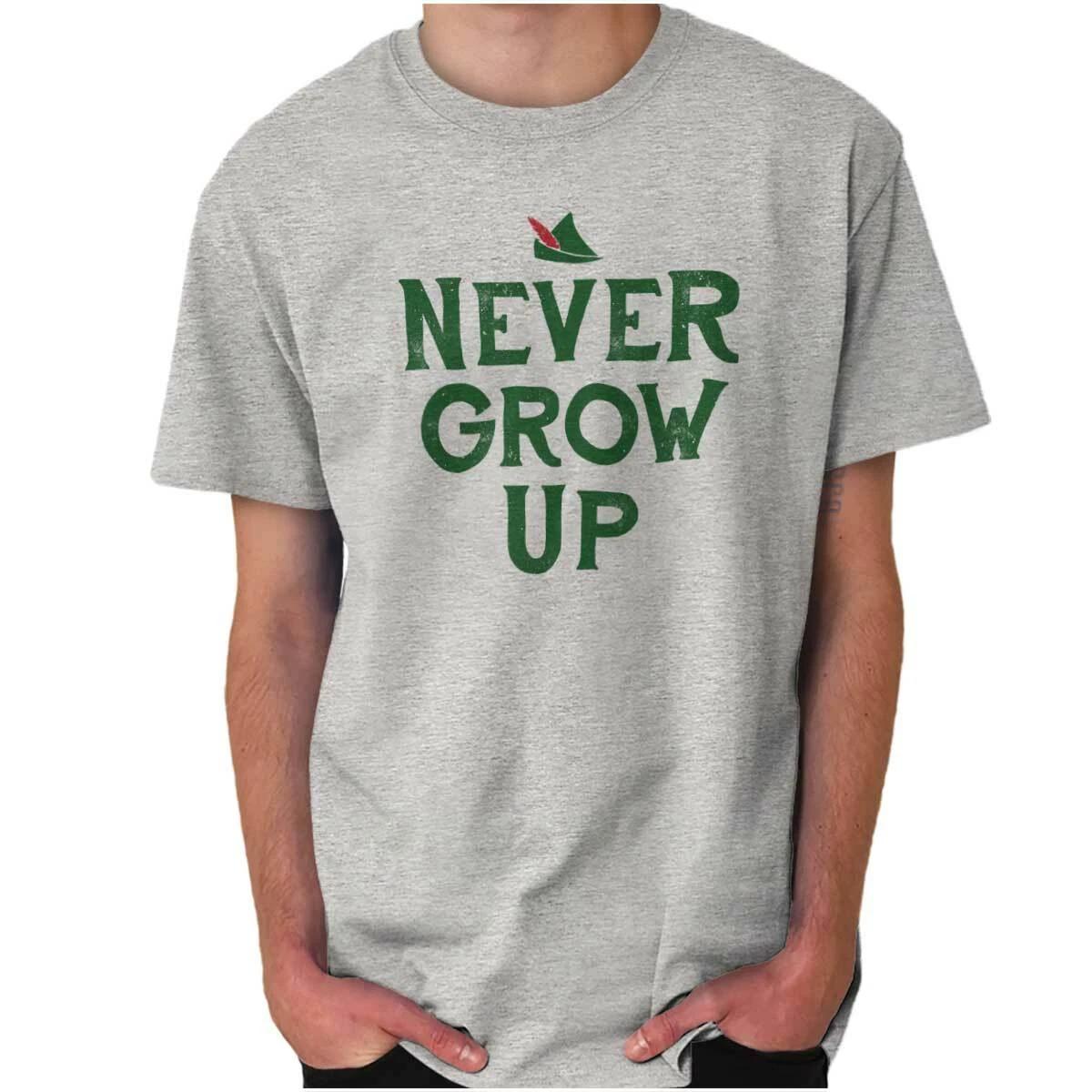Inspirational Film Movie Quote Never Grow Up Womens or Mens Crewneck T Shirt Tee XXXL