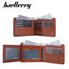 Baellerry Vintage Design Genuine Leather Short Wallets for Men Business ID Card Holder Cash Money Bags Purse