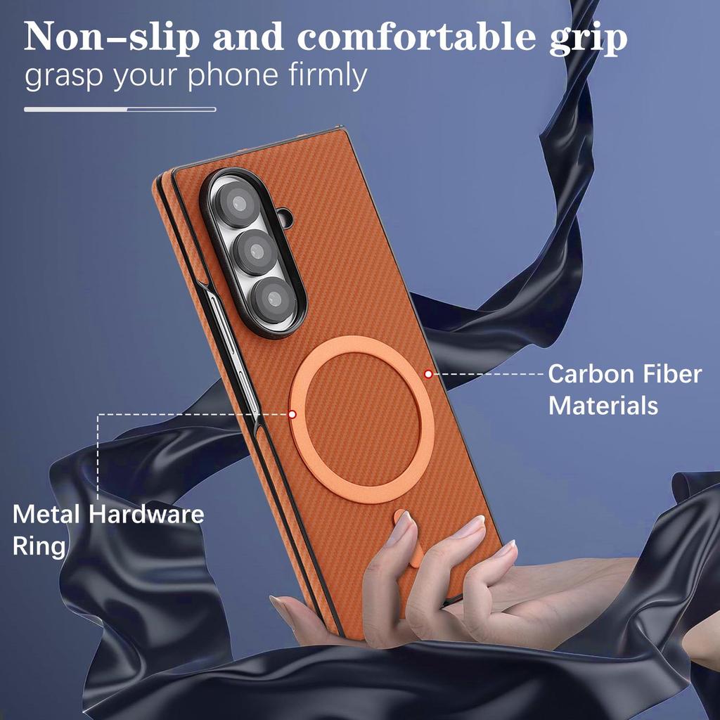 Carbon Fiber Magnetic Shockproof Case for Samsung Galaxy Z Fold 3/4/5/6/7