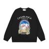 Grenzüberschreitende trendige Marke Casablanca Casablanca Buchstabe gemaltes Print 380g Herren- und Damen- Rundhals-Pullover