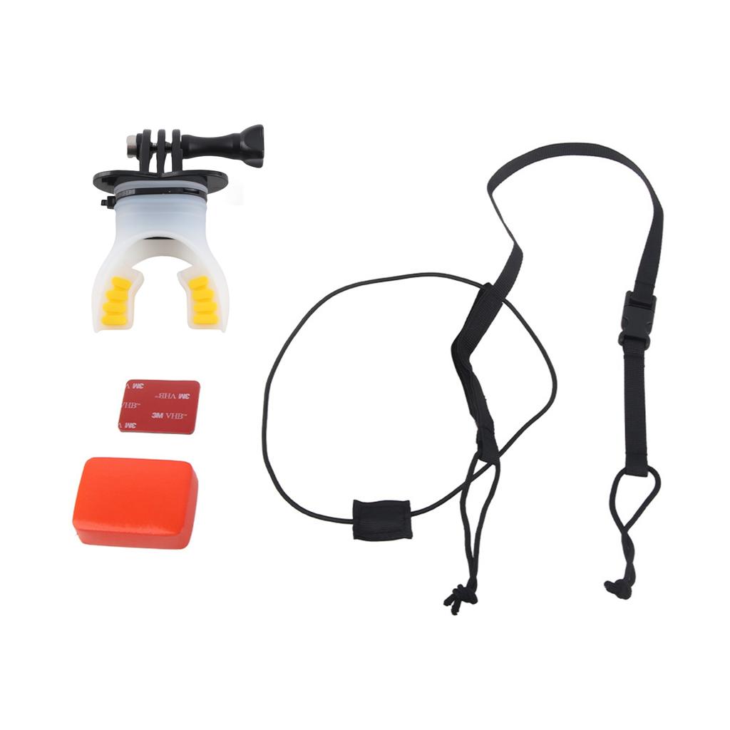 Mouth Bite Mount Surfing Diving Skating for XiaoYi Action Camera (Black)