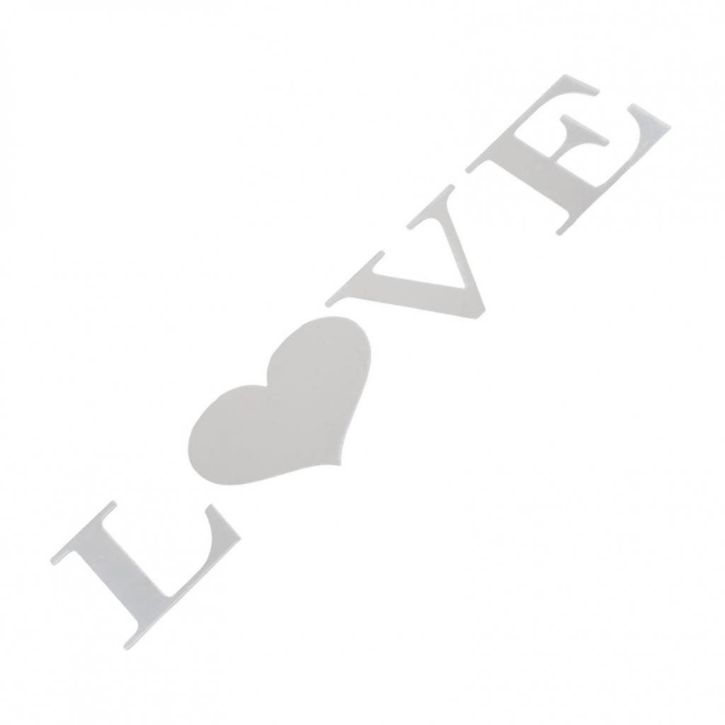 Letters Love Furniture Mirror Tiles Wall Sticker  Art Decor