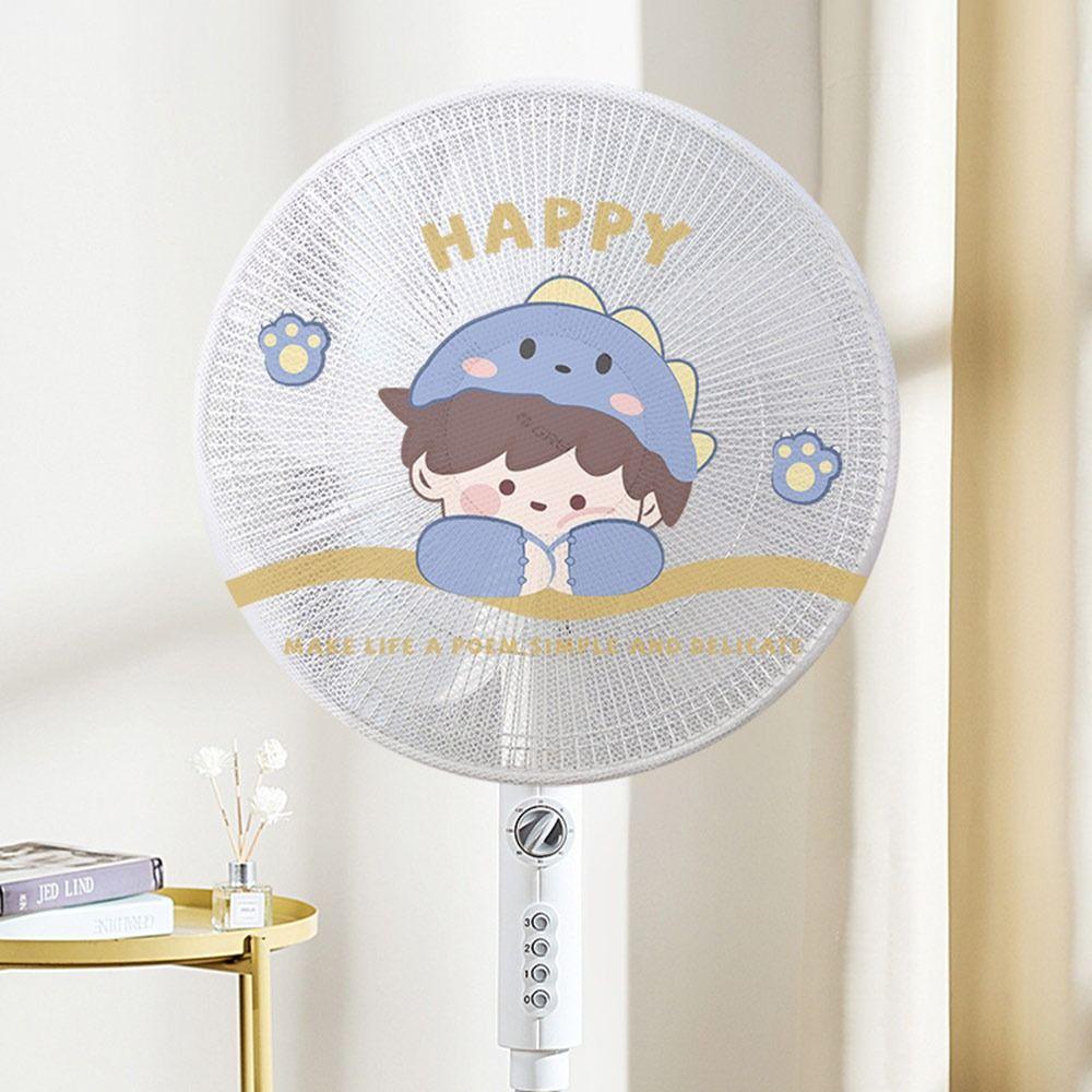 Breathable Fan Safety Protective Mesh Cartoon Mesh Fan Cover Cute Electric Fan Cover  Summer