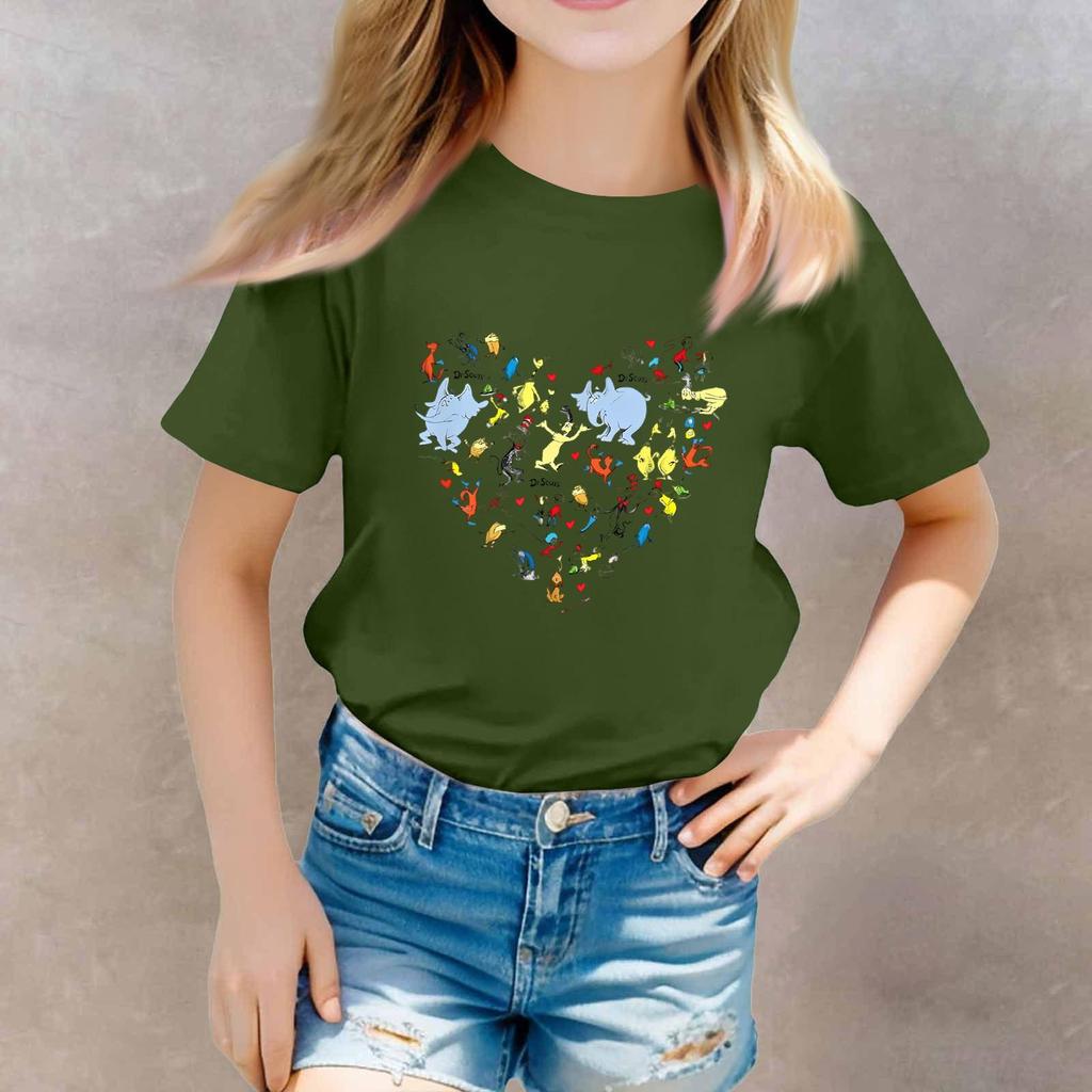 Toddler Boy And Girl T-Shirts Kids Top Girls Printed Short Sleeved T-shirt