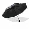 Skull,Music Automatic Folding Umbrella Compact 8 rib Design,Unique Style,Suitable for Everyday Outdoor Use,Perfect Gift for Friends an