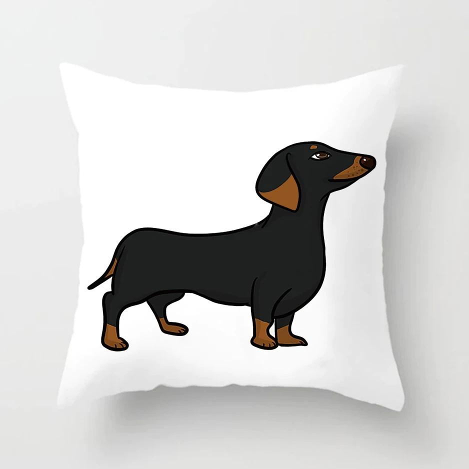 Dachshund Cushion Cover Kids Gift 45x45cm Cute Dog Animals Puppy Pillows Covers Sausage Throw Pillow Cases Custom Pillowcase