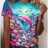 Women's T-shirt with round neck and short sleeves