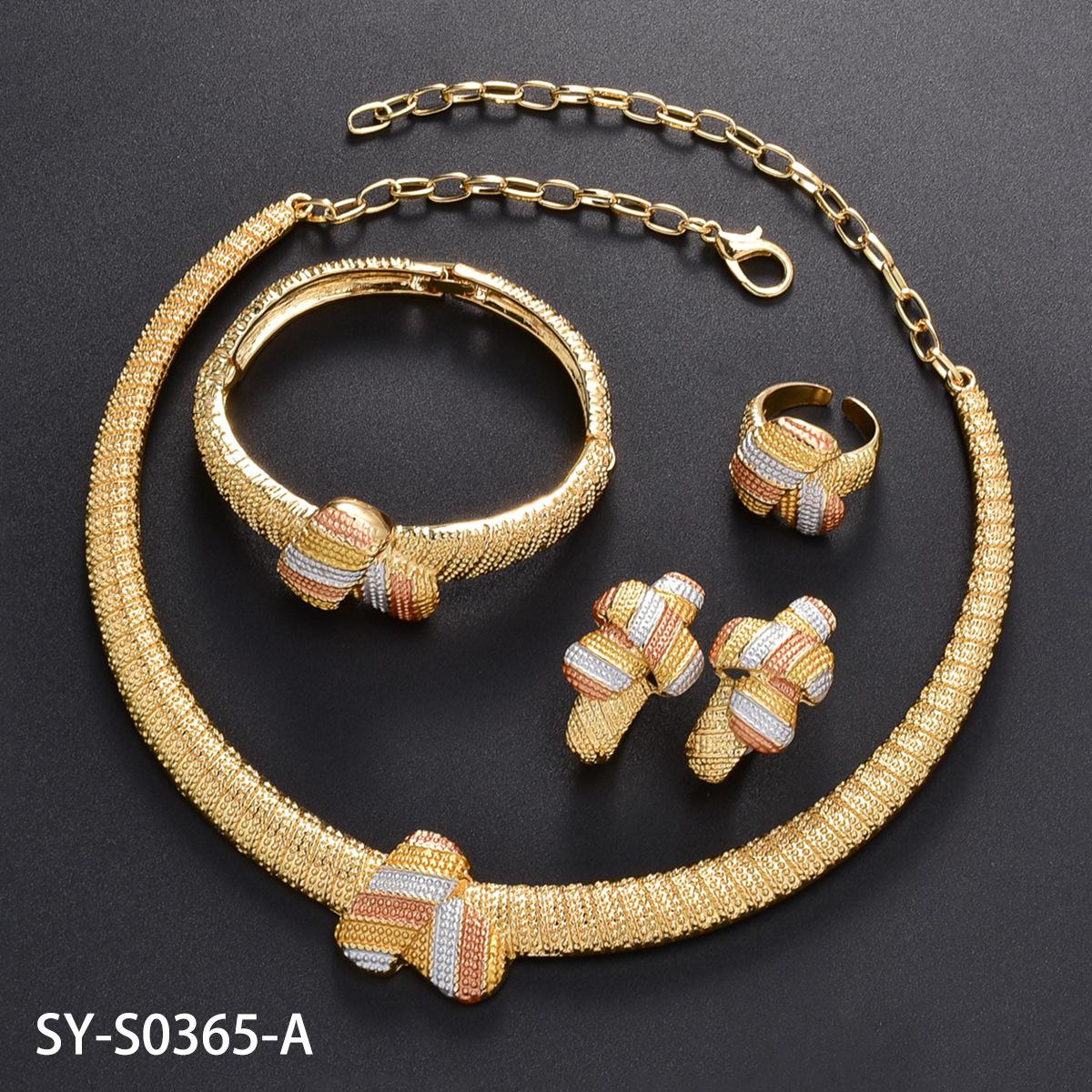 Gypsy Star Necklace Bracelet Earrings Ring Middle East Women s Banquet Jewelry Set 18K