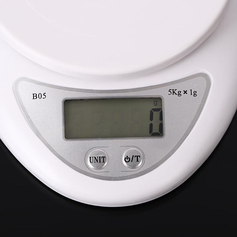 OUOETY Digital Kitchen Food Scale with Bowl, 5kg/1g Precision CN plug (adapter included)