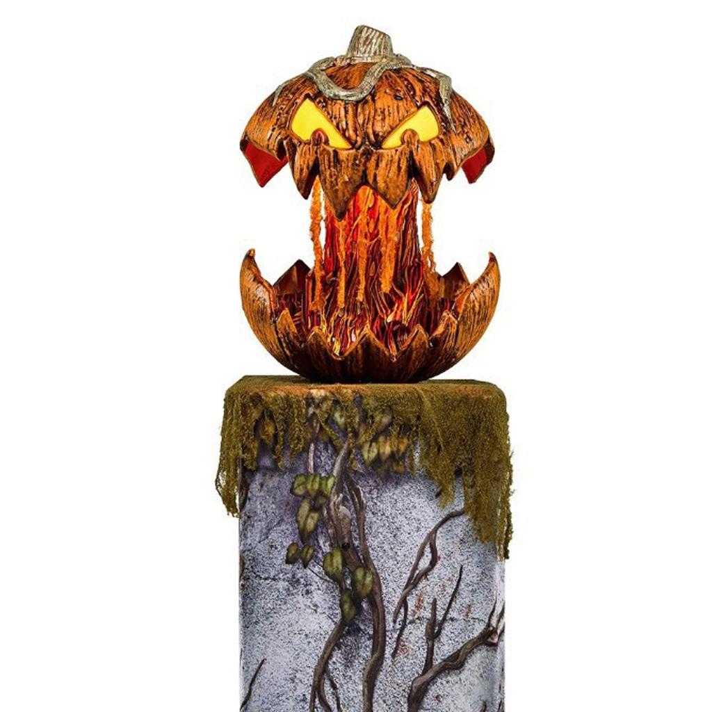 2025 Halloween Horror Pumpkin Head Yard Decor Outdoor Garden Ornaments Can Light And Sound Automatically Lift And Lower Gifts