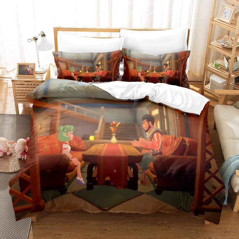 3D Druck Anime Spiel My Time at Sandrock Bettwäscheset Einzelbett Twin Full Queen King Size Bettset Erwachsener Kind Schlafzimmer Bettbezugsets