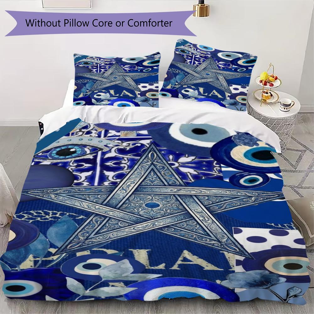 Pentagram Pattern Bedding Uilt Set Uilt Cover Pillowcase Home Decoration Birthday Gift (1 * Duvet Cover + 2 * Pillowcase Without Core)164