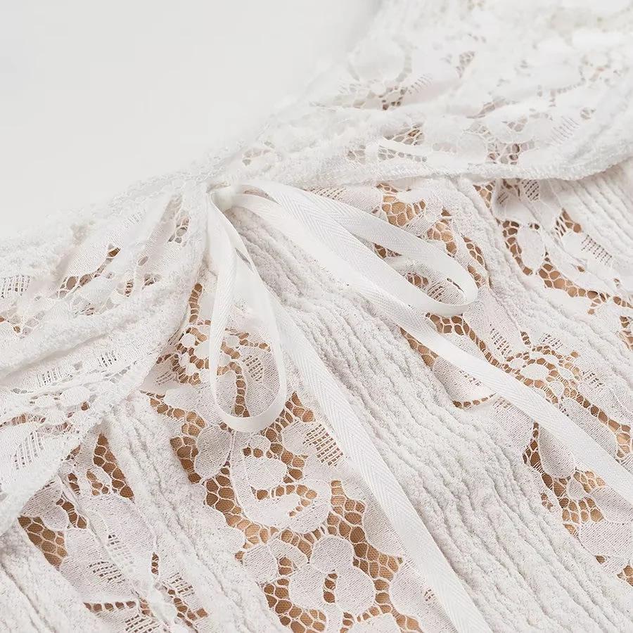 Elegant One-Shoulder Lace Bandeau Dress for Women