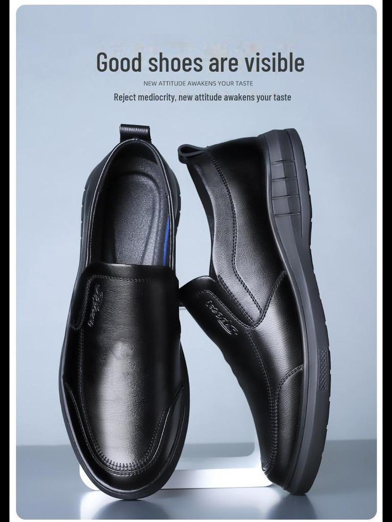 Herren Slipper Businessschuhe aus Leder: Weiche Sohle, vielseitig, lässig, plus Samt für Komfort, ideal zum Autofahren.