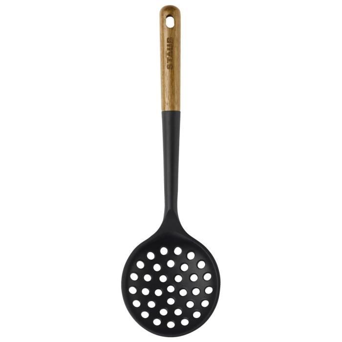 Écumoire - STAUB - 31 cm - Silicone Noir - Bois d'Acacia - Odolné vůči mrazu 220°C