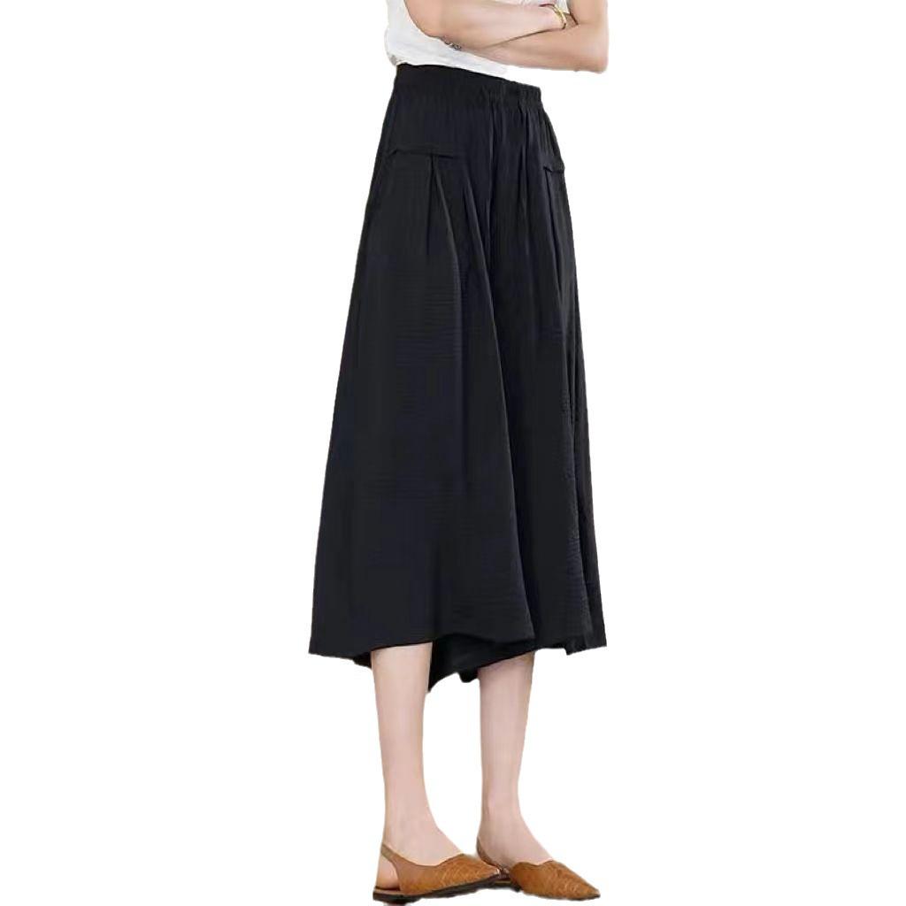 Women's Summer 2025 High-Waisted Ice-Feel Wide-Leg Culottes
