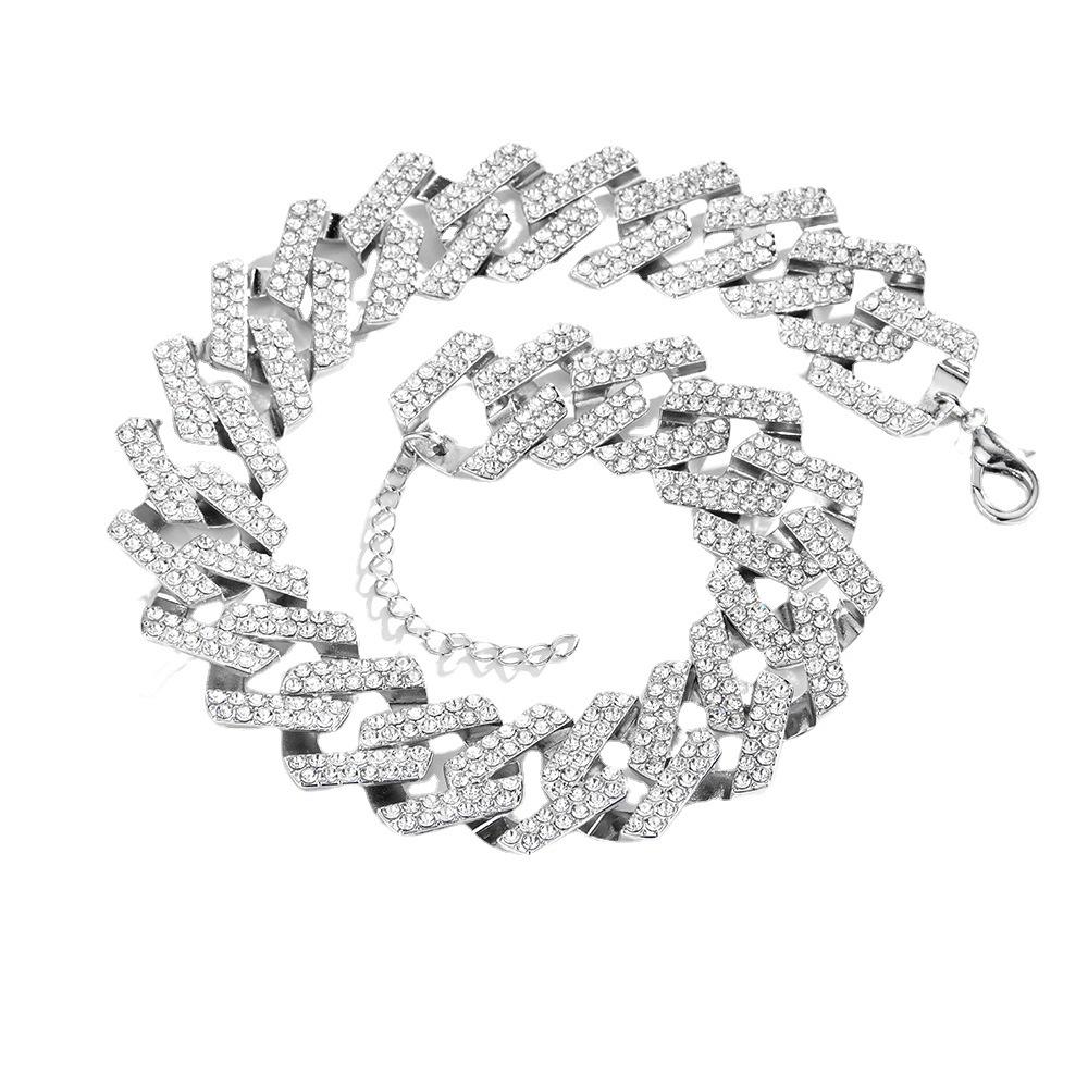 30mm Extra Large Cuban Necklace & Bracelet Set with Full Diamond Detailing