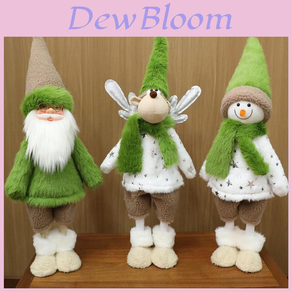 Christmas Decor Plush Doll With Green Scarf For Holiday Window Display