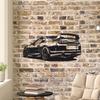 Modern Luxury Car 1pc Metal Wall Art - Sleek Black Iron Design with, Perfect for Office, Living Room, Bedroom, Terrace, Kitchen