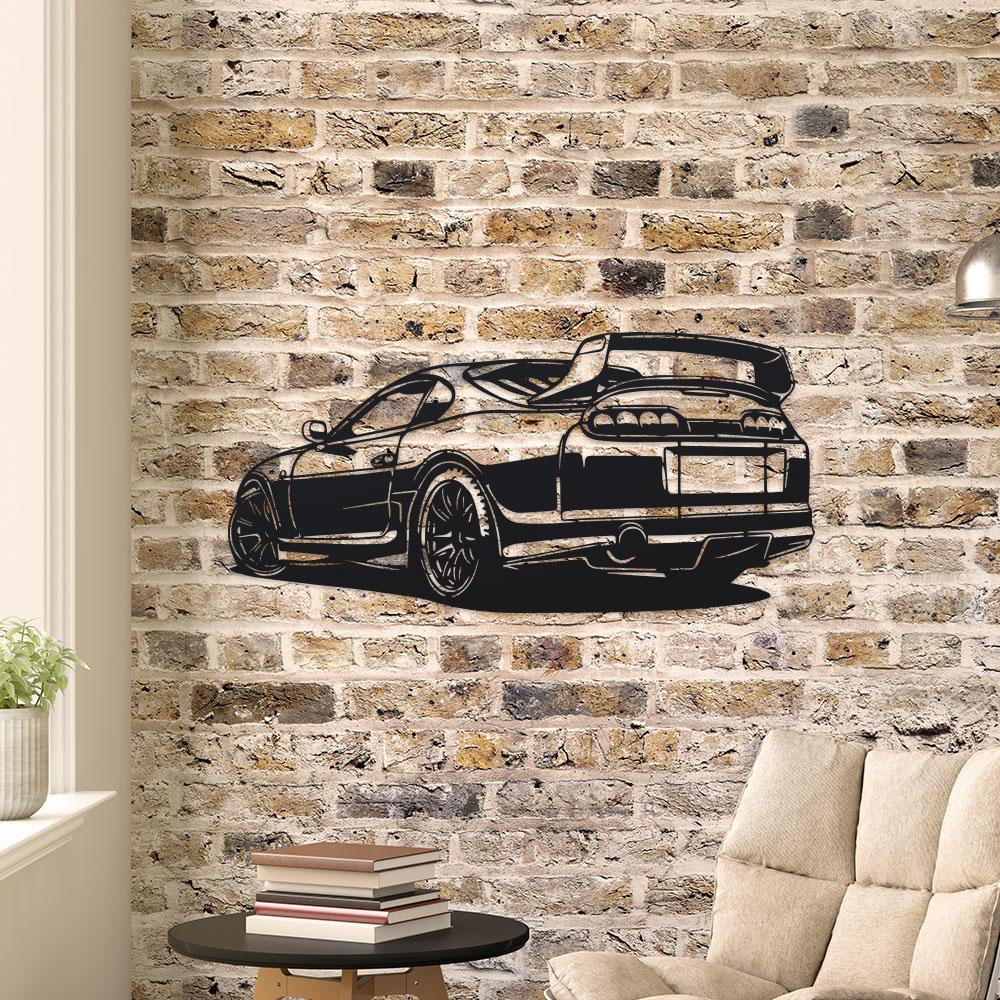 Modern Luxury Car 1pc Metal Wall Art - Sleek Black Iron Design with, Perfect for Office, Living Room, Bedroom, Terrace, Kitchen