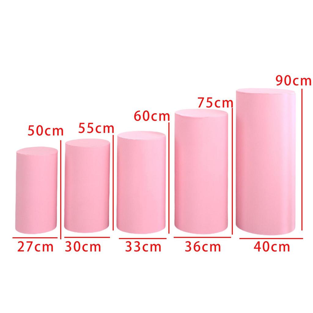 5Pcs Cylinder Pedestal Covers Portable for Engagement Birthday Thanksgiving