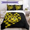 3-teiliges Bettbezug-Set (1 * Bettbezug + 2 * Kissenbezug, ohne Kern), Borussia Dortmund Druck Weiches Ganzjahres-Bettwäscheset, Heimschlafzimmer-Dekoration Geschenk
