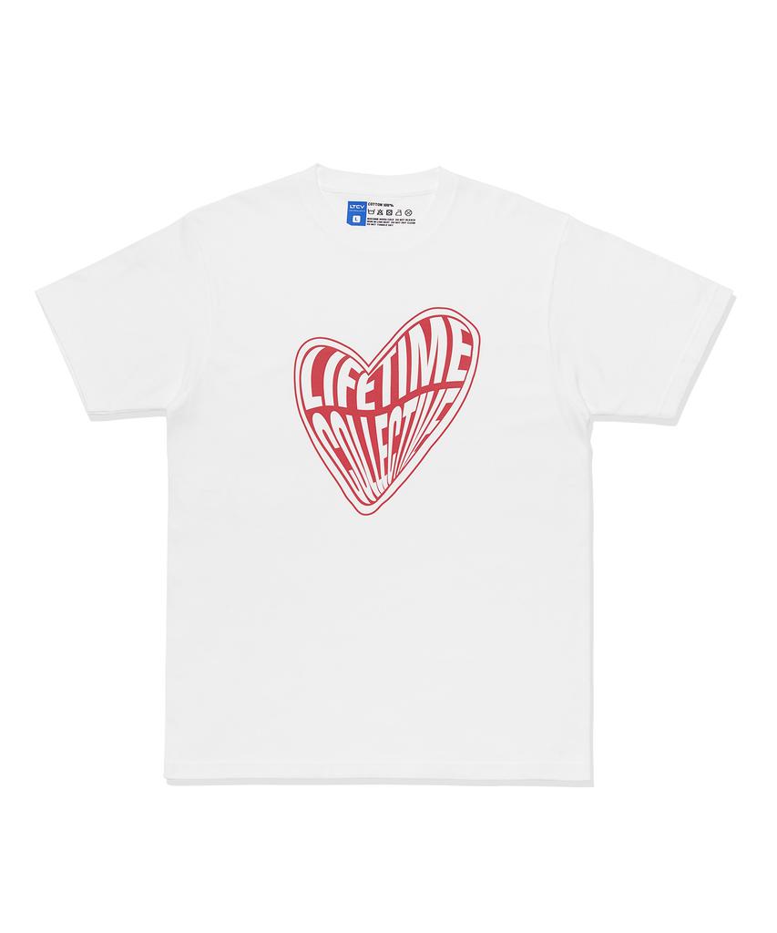 Laipeutaimkollegtibeu Big Heart Logo Short Sleeve T-Shirt White