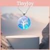 Sophisticated Tree Pattern Pendant Necklace In Premium Vintage Silver With Glass Cabochon