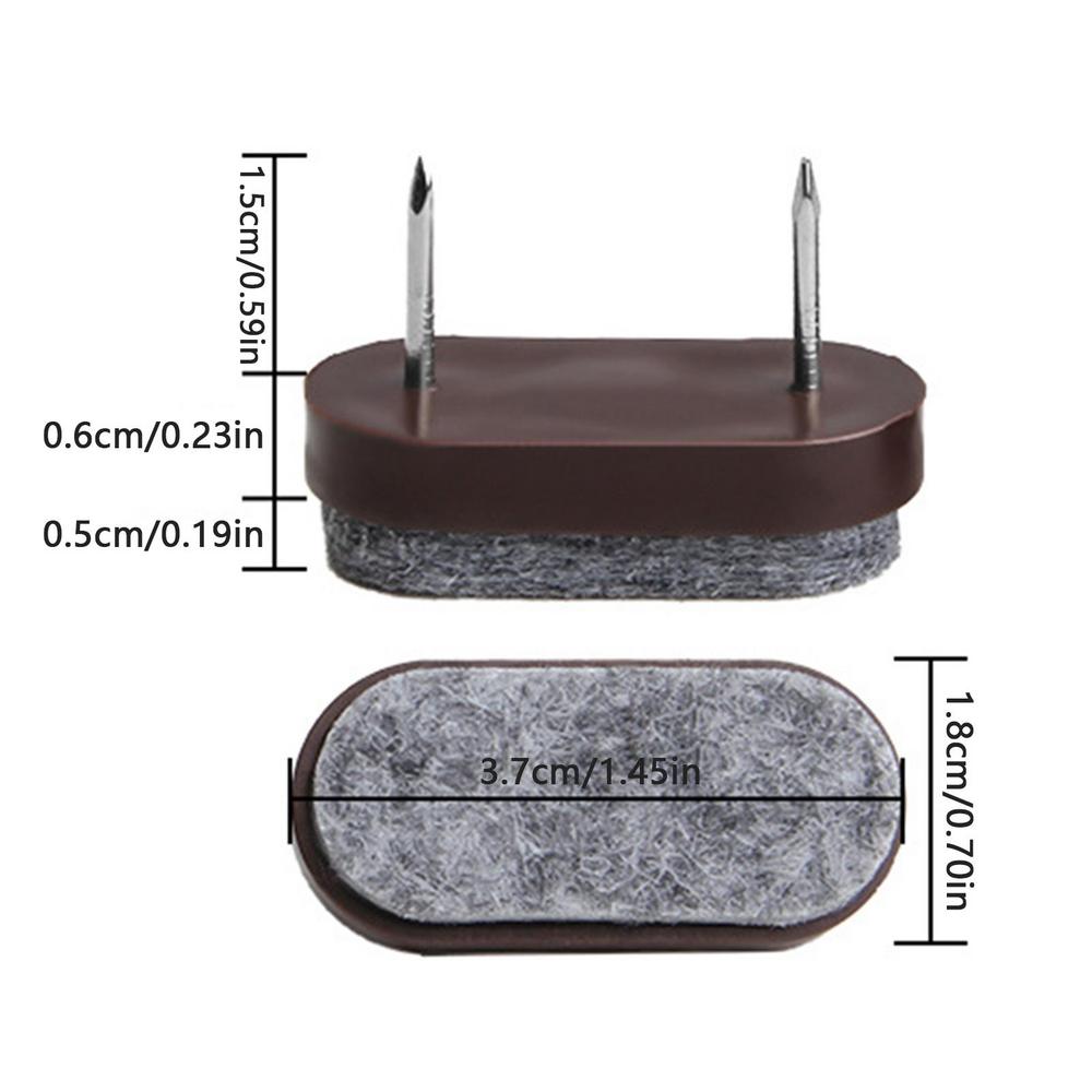 20pcs Glide Pad Nail-on Furniture Felt Pad Reduce Noise Floor Protector For Cabinet Sofa Couch Chair Table Leg Feet Accessories