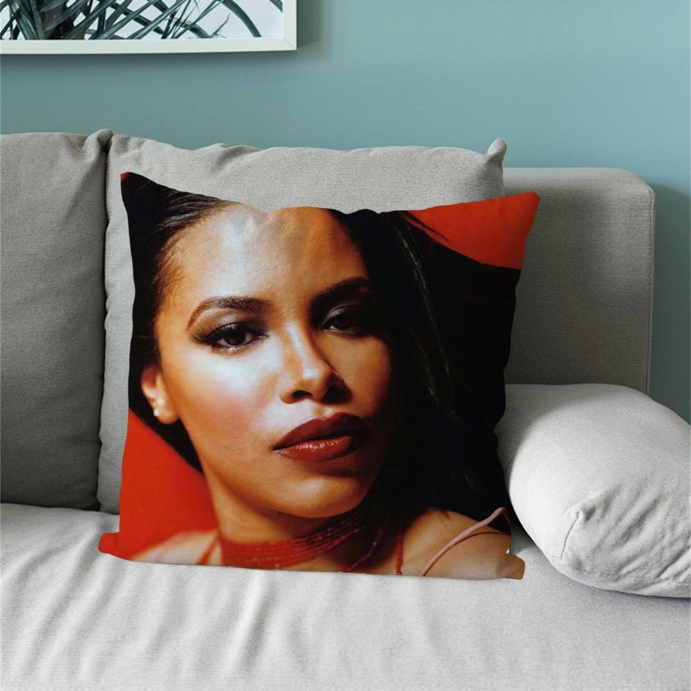 Red A-AaliyahS Album Pillow Case For Sofa Bedside Table Bedroom Backrest Living Office Cushion Printed Square Multiple