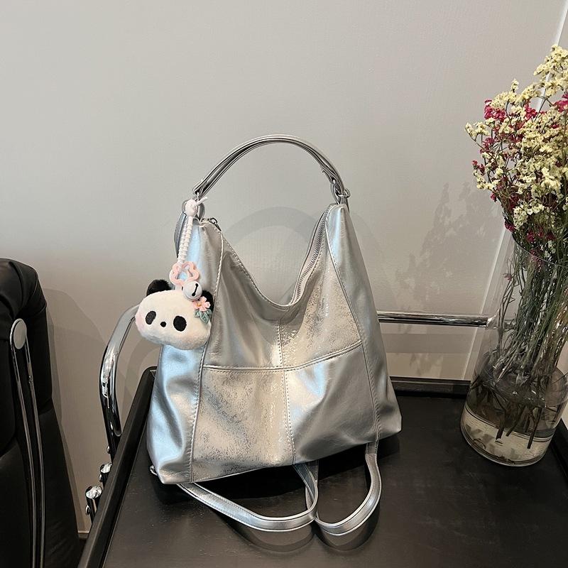 

Korean version of fashionable large-capacity tote bag women s 2025 new retro casual commuter bag splicing shoulder messenger bag 30*12*30