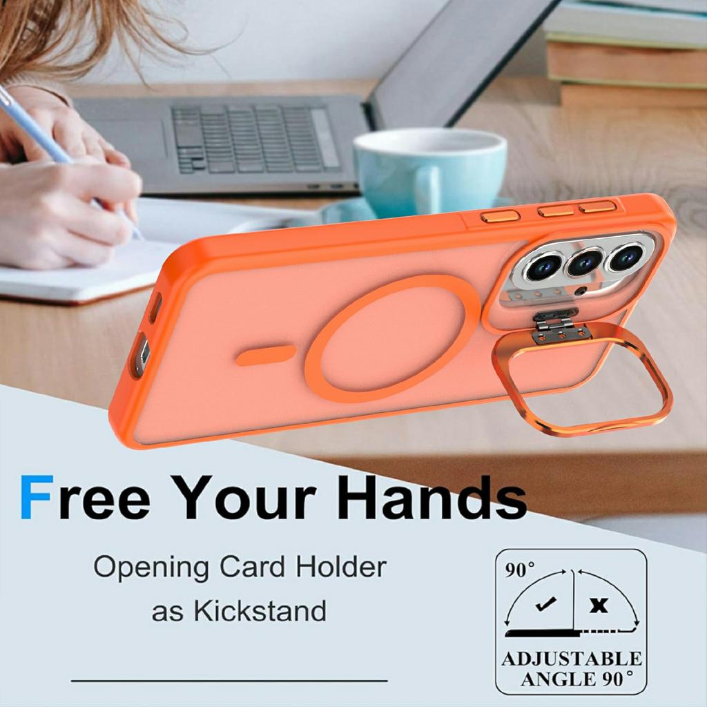 For Samsung Galaxy A34 5G Magnetic Case Foldable Kickstand Matte PC + TPU Phone Cover