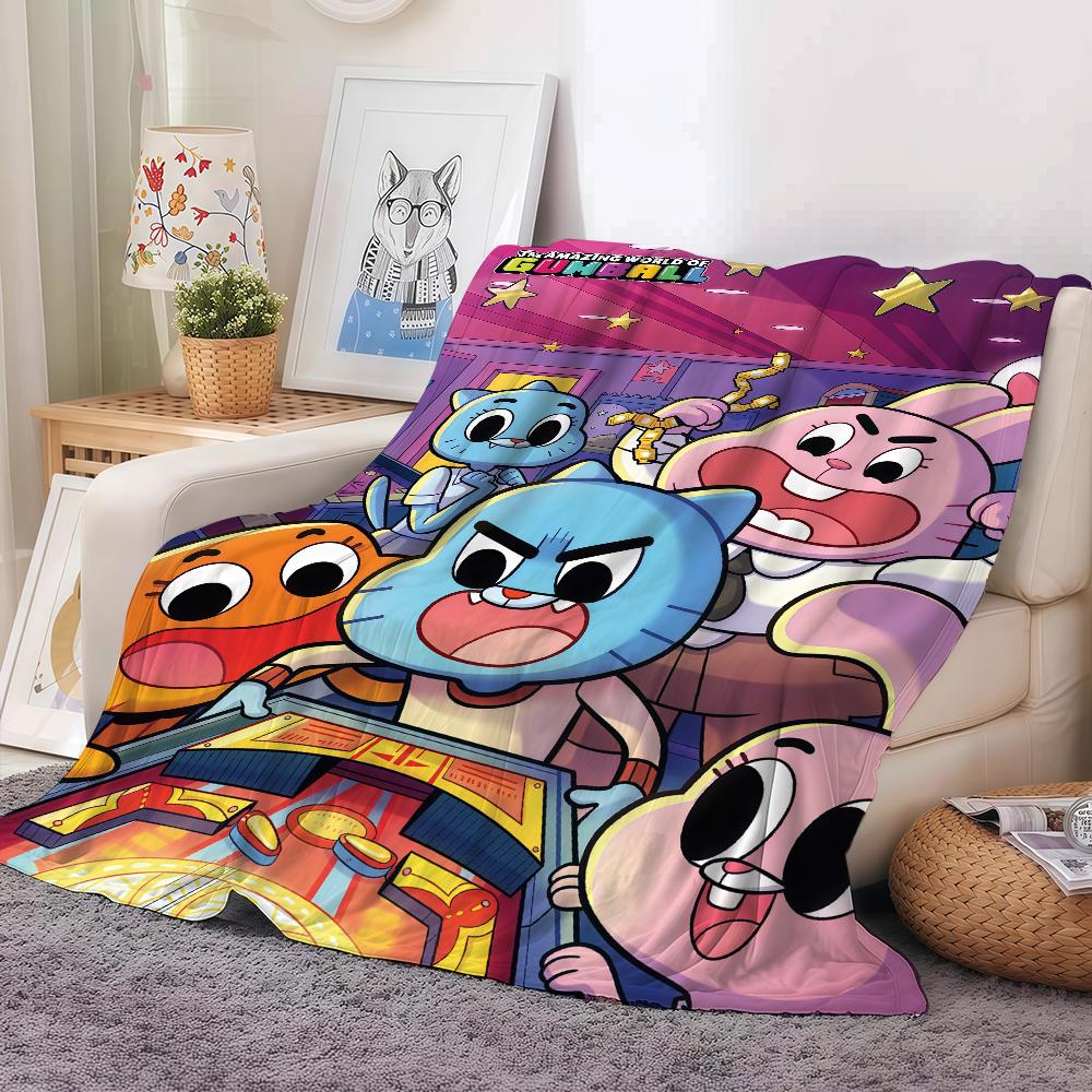 Cartoon T The A Amazing W World of G Gumball Blanket For Sofa Office Bed Plane Travel Sleep Read Relax Camping Soft And Warm