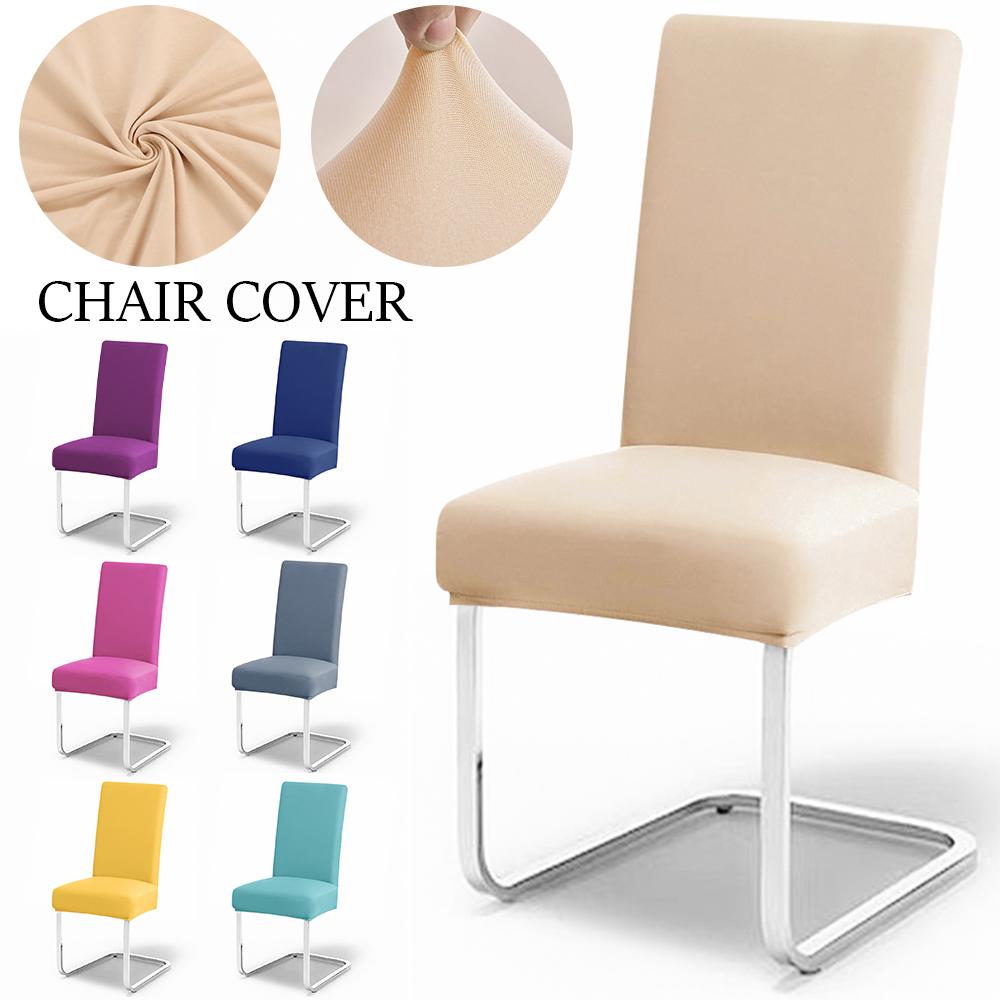 Solid Elastic Chair Seat Covers Spandex Plain Chair Covers Anti-dust Restaurant Chair Slipcover Wedding Office Dinning Chairs