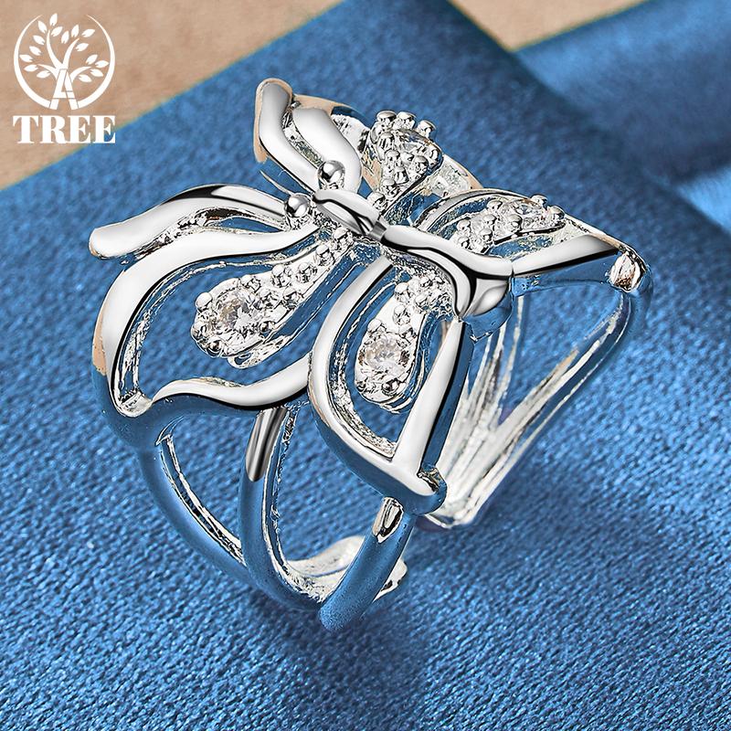 Bijuterii inel cu zirconiu AAA cu fluture din argint 925