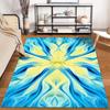 Abstrakter Teppich mit blau-gelbem Wirbelmuster für modernes Wohnzimmer Geeignet als Antirutsch für Wohnzimmer Schlafzimmer Sofas