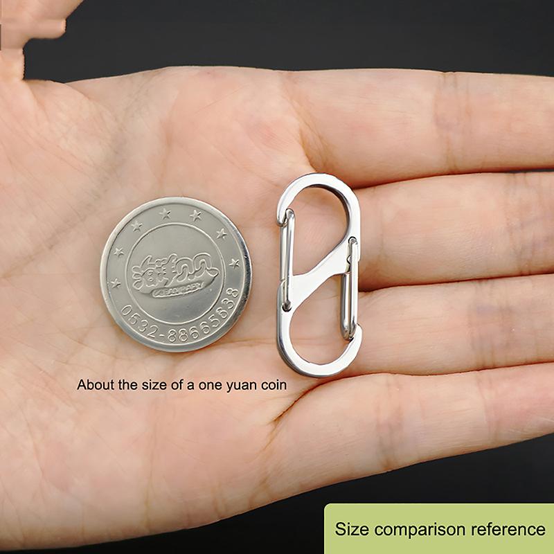 

Мини-карабин S-типа из нержавеющей стали с замком, крючок для ключей, противоугонный, для активного отдыха, кемпинга, пряжка для рюкзака, инструмент с ключевым замком