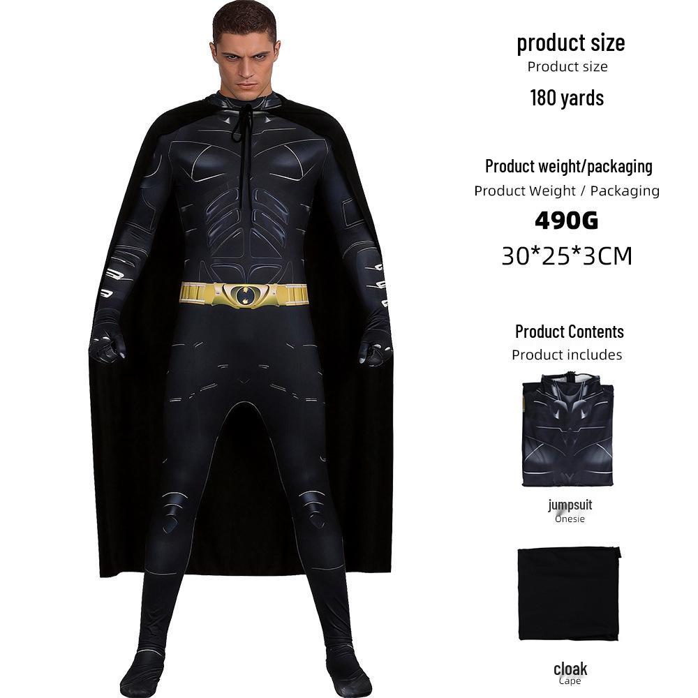 Batman Halloween Cosplay Jumpsuit with Cape
