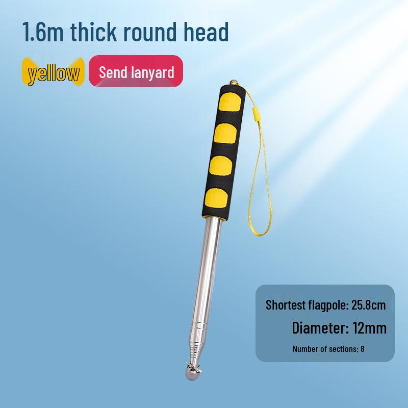 Cabo Telescópico de Aço Inoxidável para Mastro de Bandeira: Guia ao Ar Livre, Comando de Treinador e Bastão Apontador de Ensino