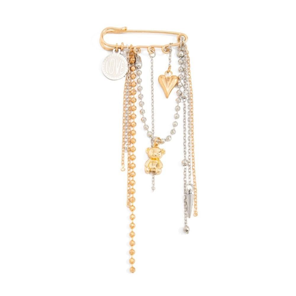 Stylish Bear Brooch Trendy Metal Bead Chain Brooch INS Style Suit Hanging Ornament  Bag Decoration