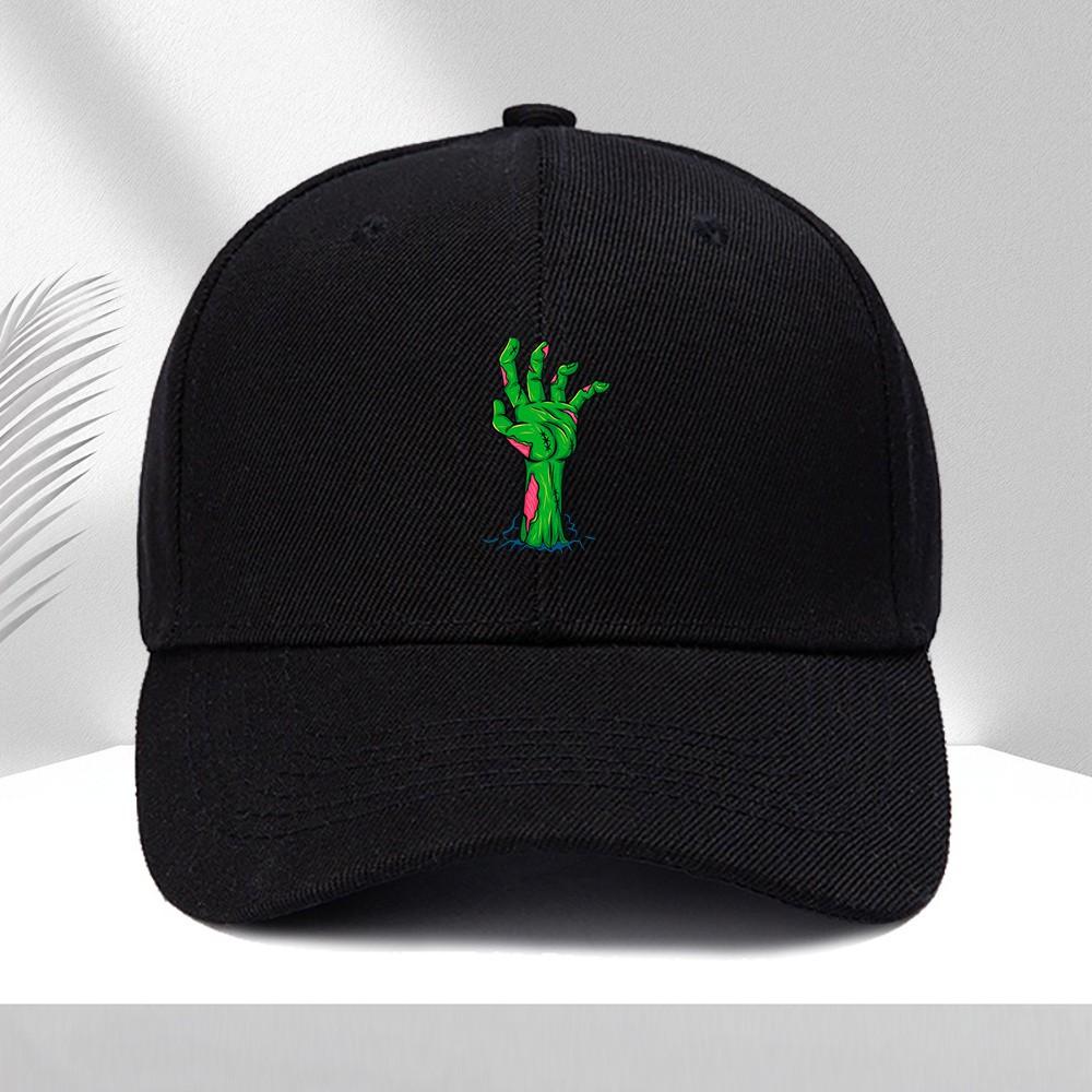 Green Zombie Hand Baseball Cap Polyester Adjustable Printed Cap for Halloween Outdoor Sports
