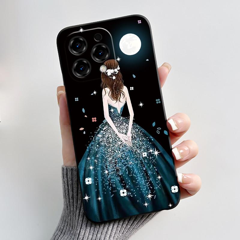 Printed Phone Case For DooGee N55/N55 Plus/N55 Pro Funda Capa Soft Silicone Black Shell Cover Cute Flower Cartoon Casing Coque