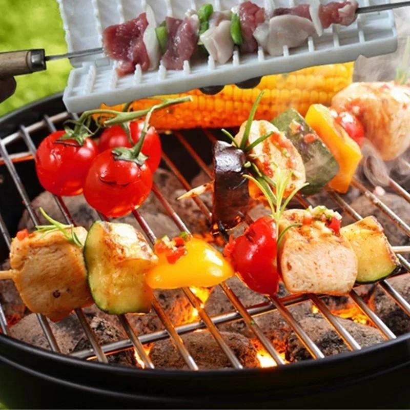 1 Pc Kitchen Convenience BBQ Tools Meat Grill Skewer Multi-function Barbecue Grill Needle With Box Safety Meat Vegetable String