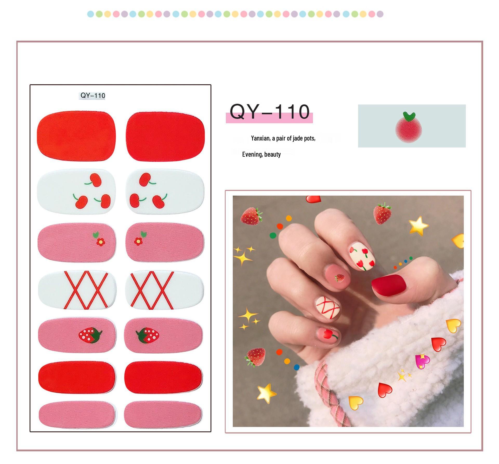 

Korean HyunA Style Translucent Nail Stickers - Flowers, Rainbow, Smiley Faces, Full-Cover Design