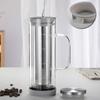 Large Capacity Cold Brew Coffee Maker Fine Mesh Steel Infuser Glass Coffee Carafe  Home