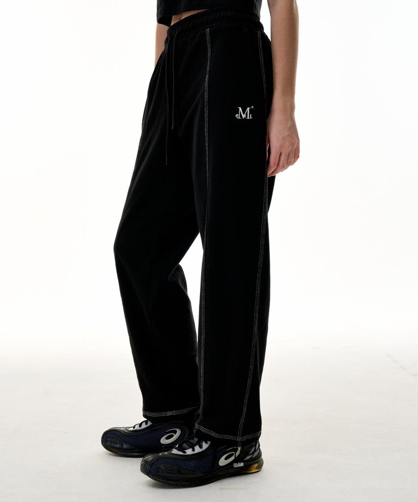 MUCENT Stitch Jogger Pants (Black,White Melange)