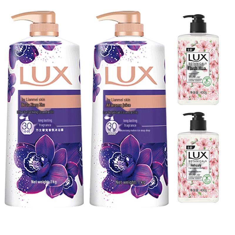 LUX Enchanting Lotus Body Wash (2x1L) & Cherry Blossom Hand Wash (2x400g) Bundle